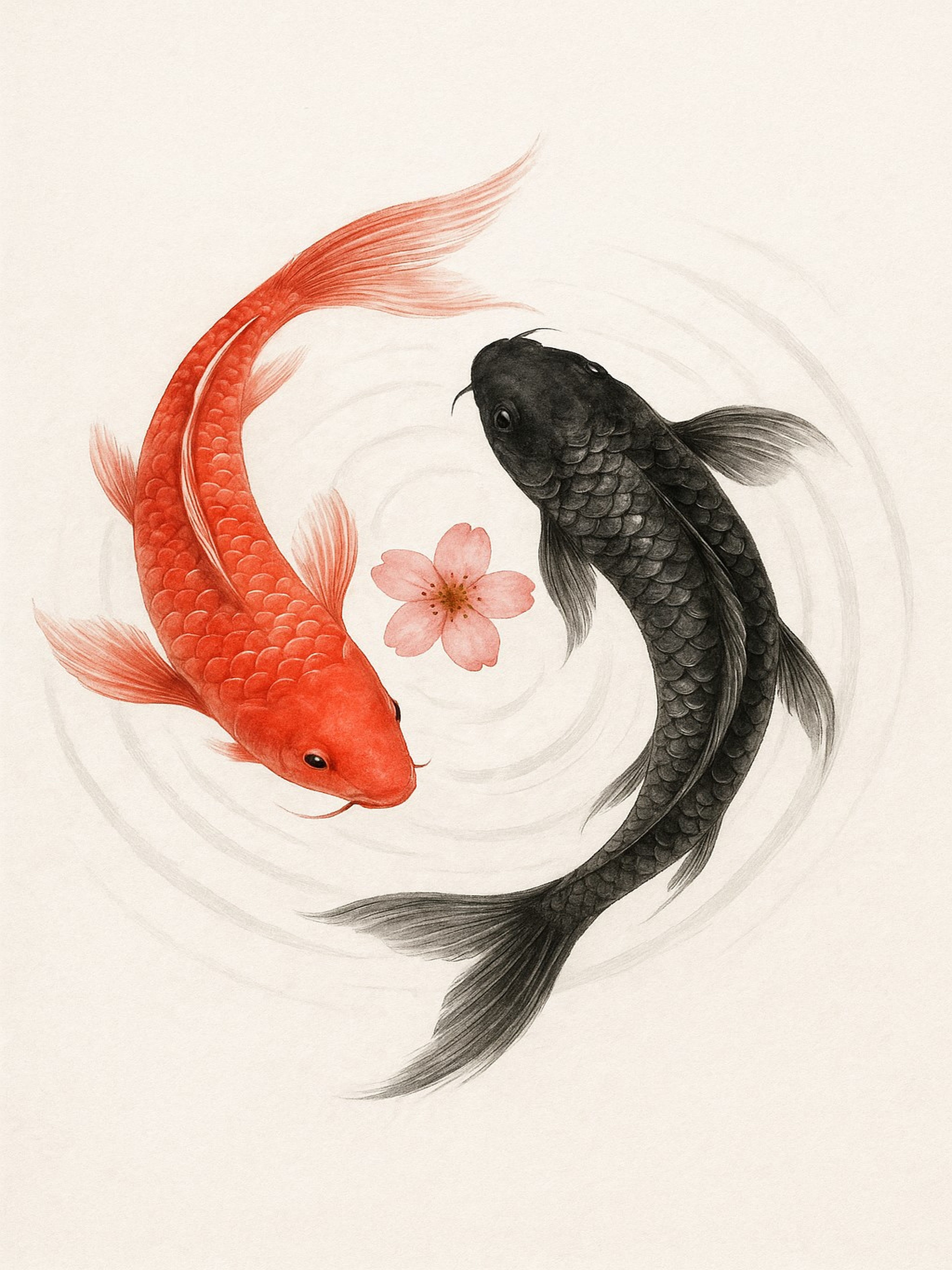 Koi artwork preserved in 3:4 ratio