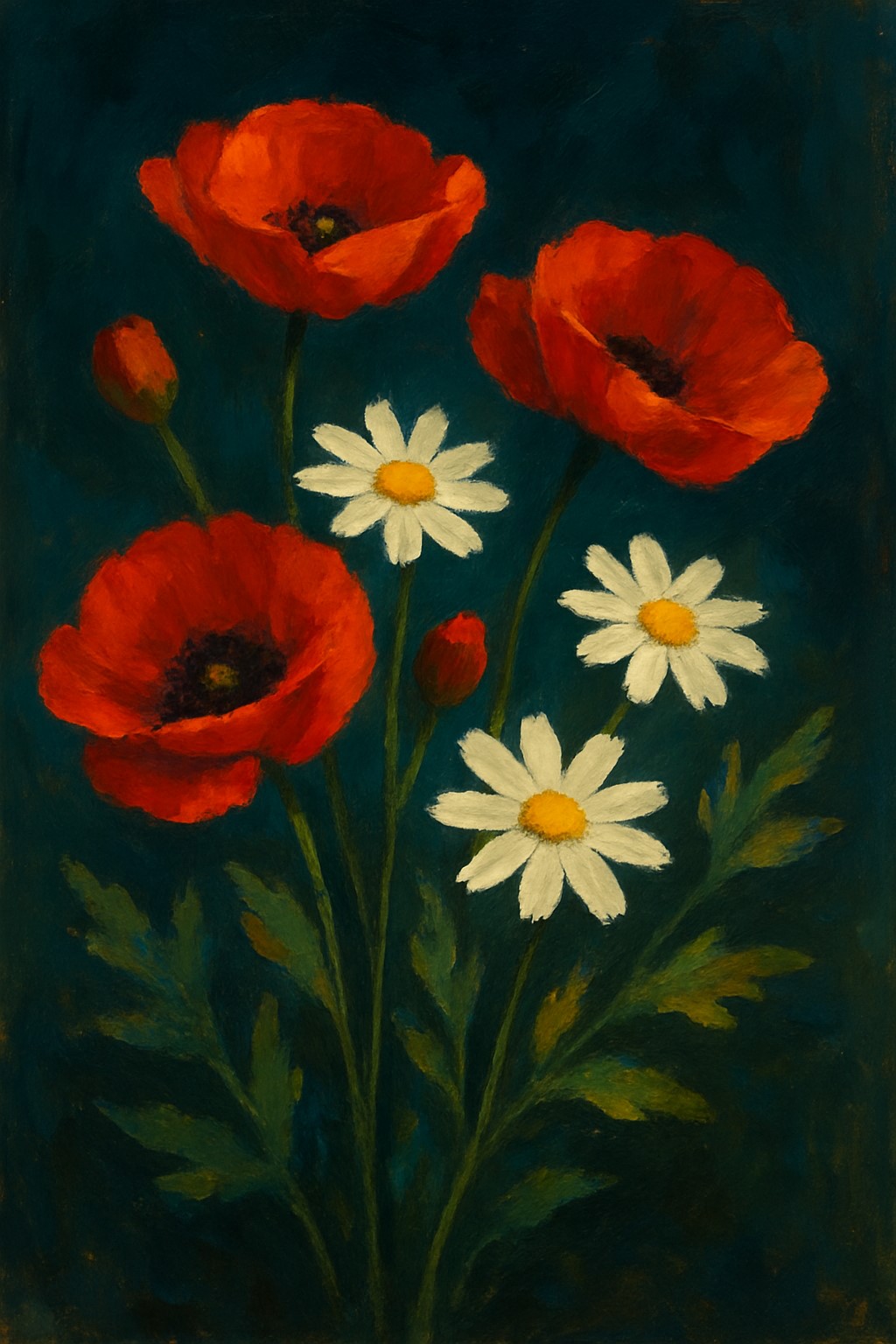 Original poppies artwork in 2:3 ratio