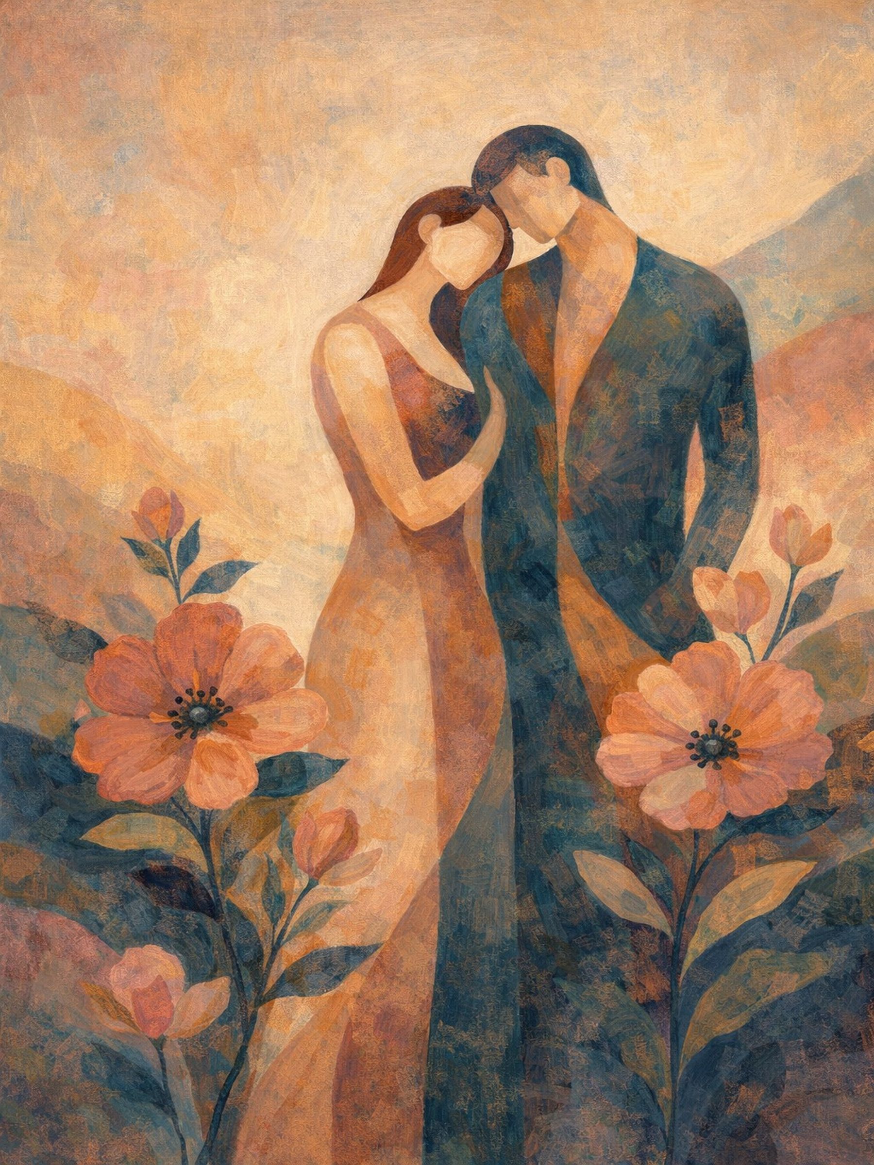 Abstract wedding art print at 3×4 ratio