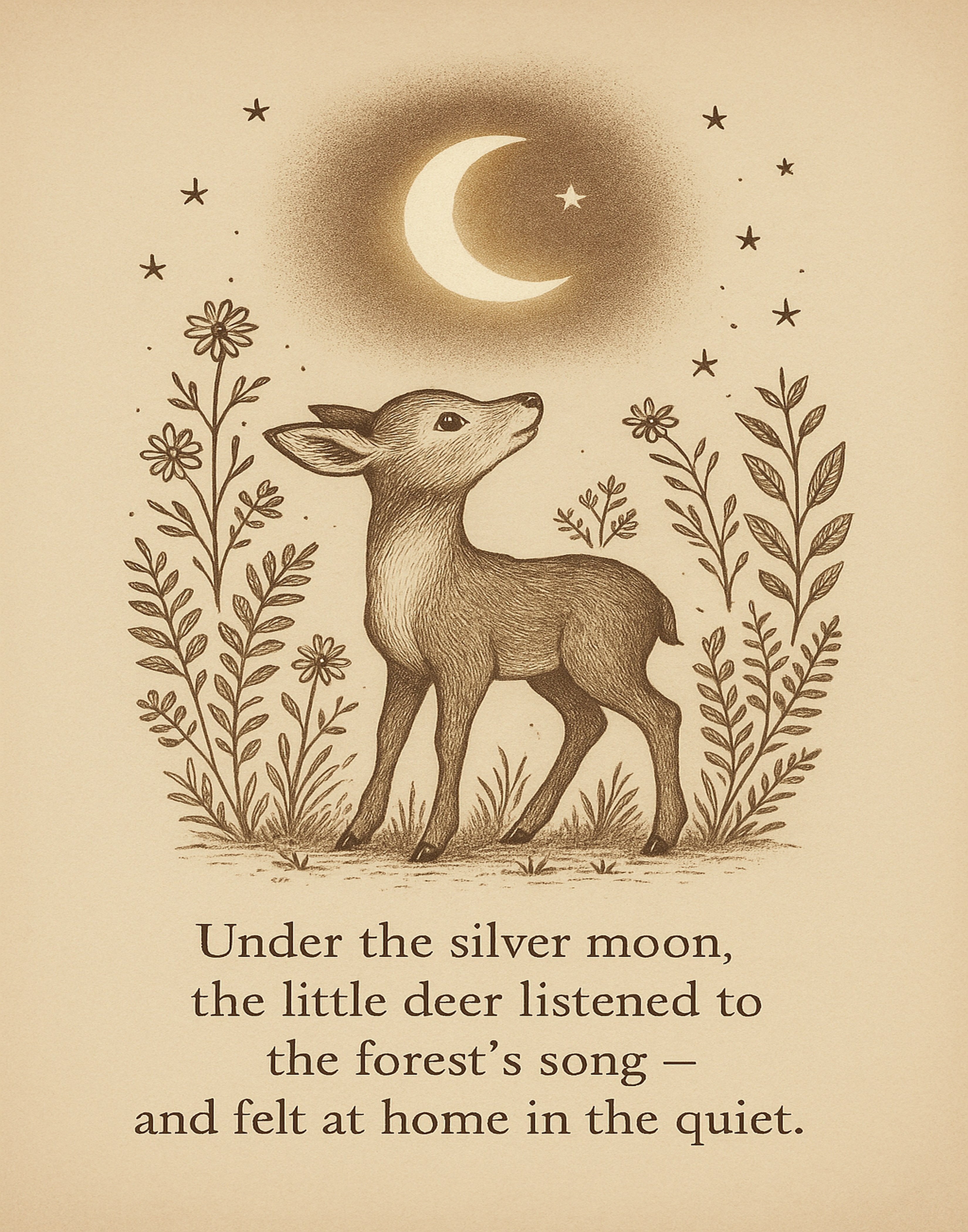 Little deer quote wall art print at 11×14 ratio