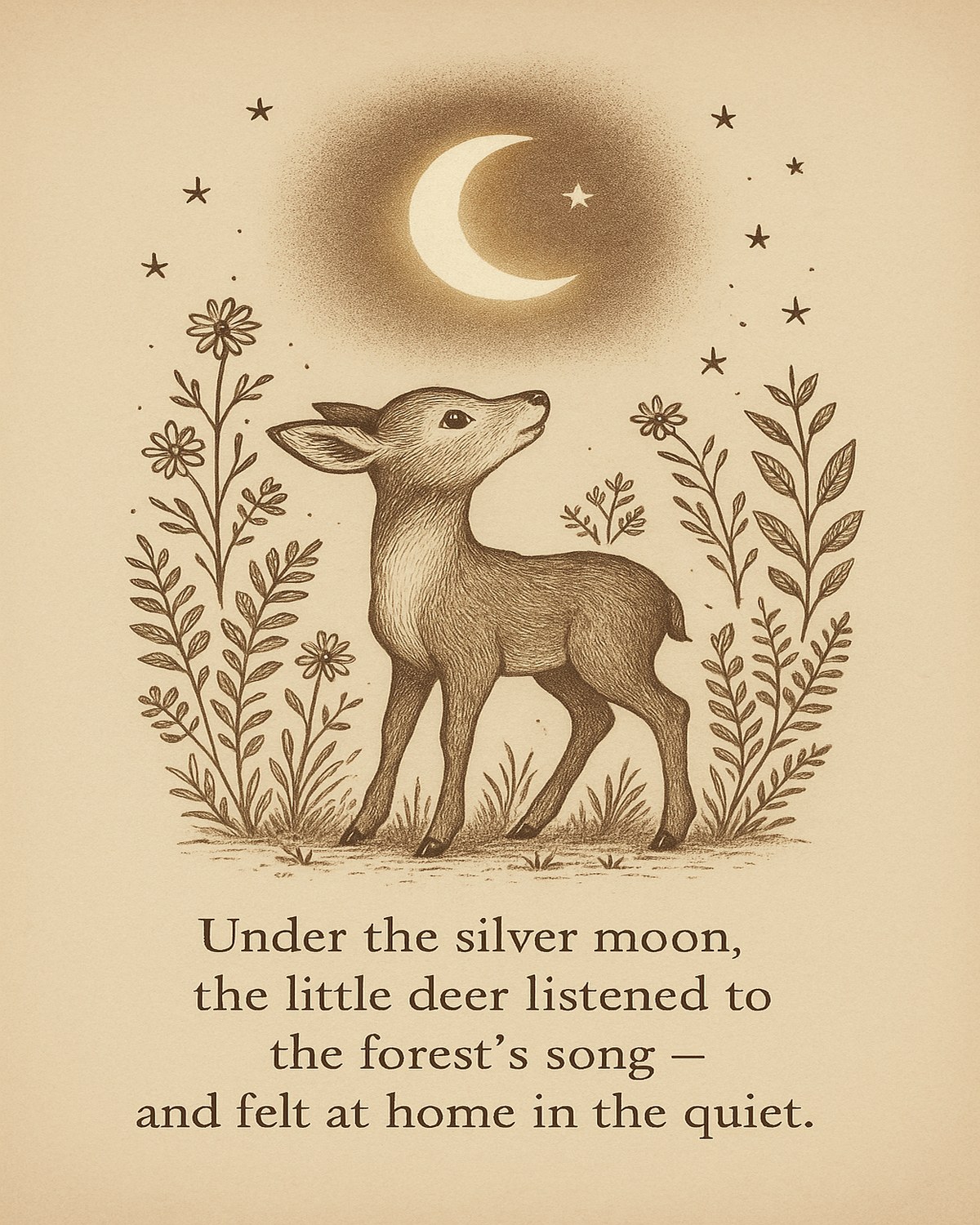 Little deer quote wall art print at 4×5 ratio