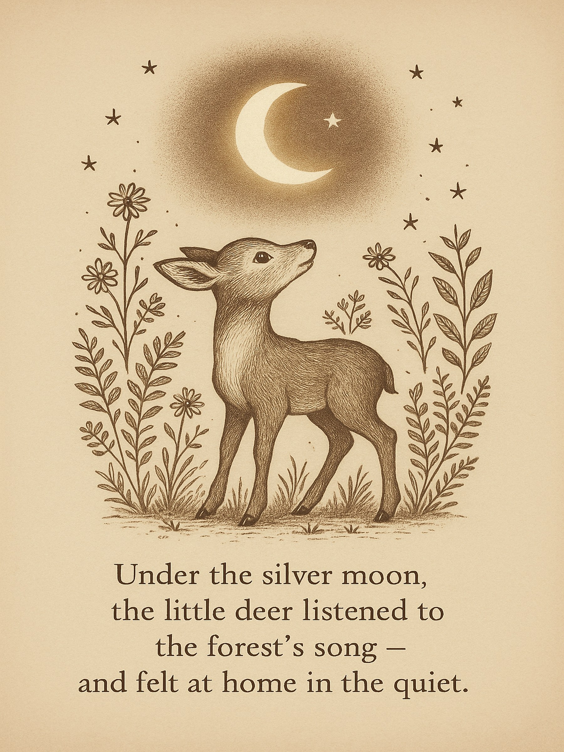 Little deer quote wall art print at 3×4 ratio