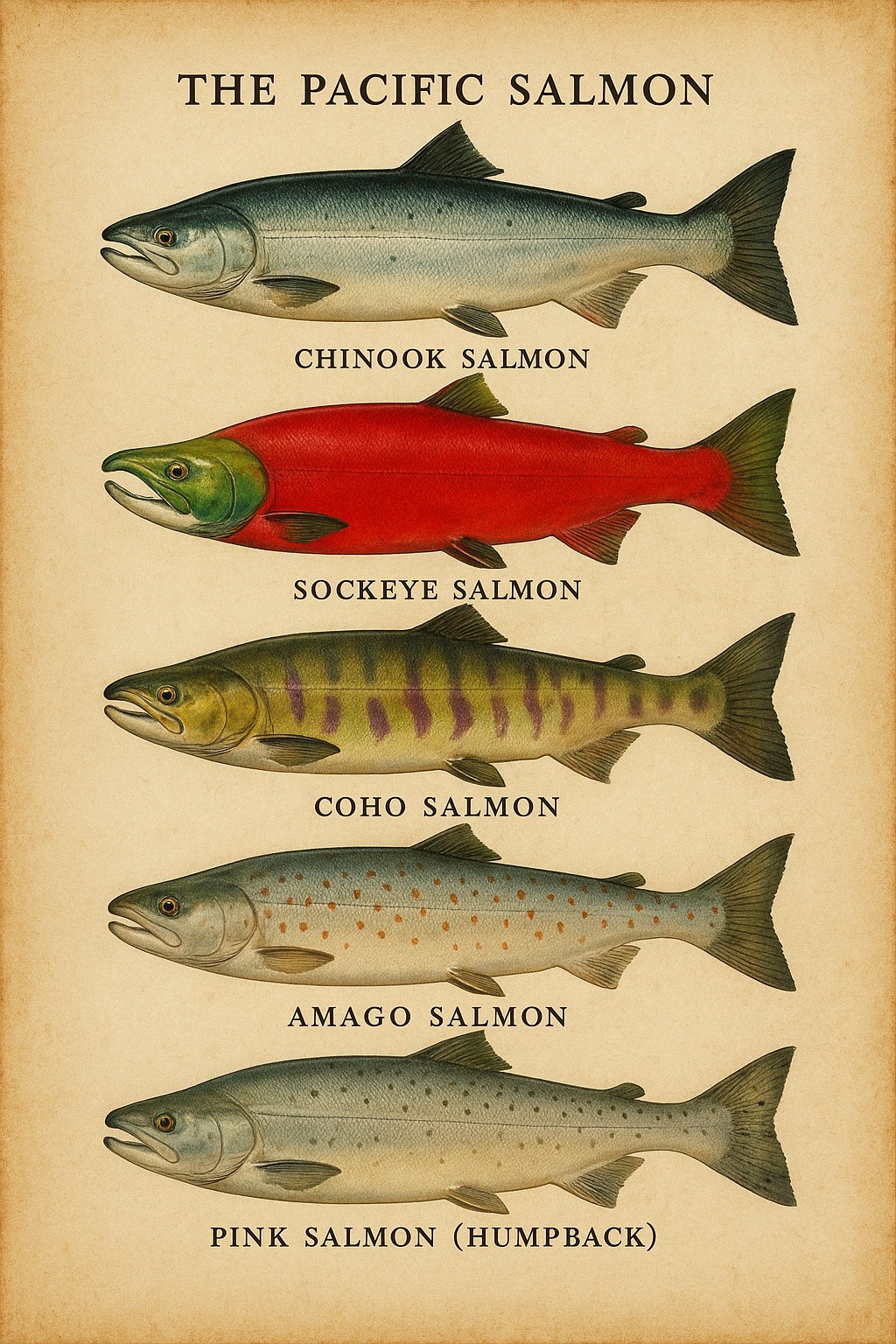Example artwork — salmon chart print