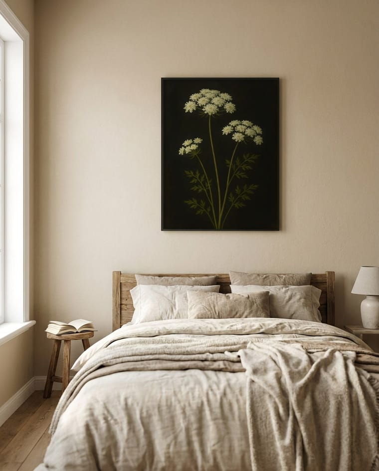 Wildflower Botanical staged in a bedroom