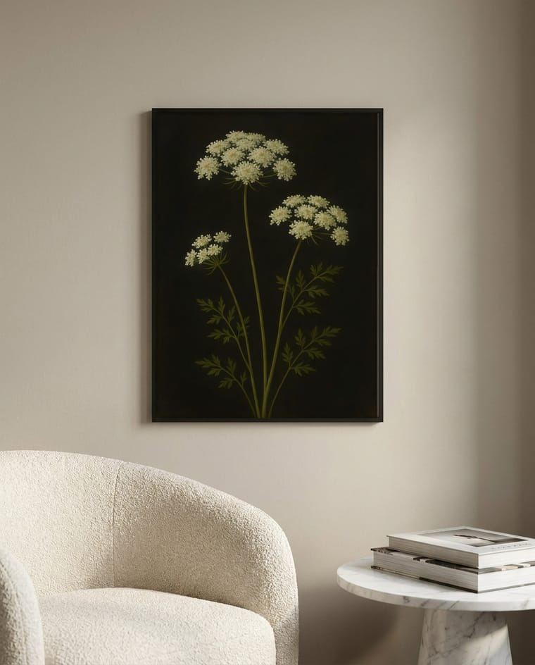 Wildflower Botanical staged in a living room