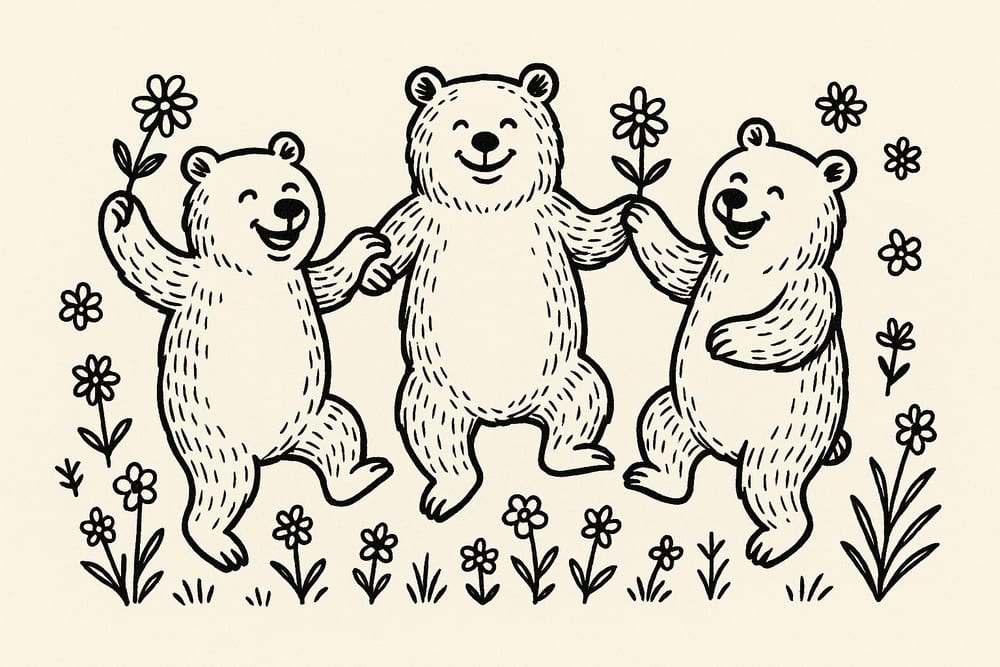 Bear line art as the original 3:2
