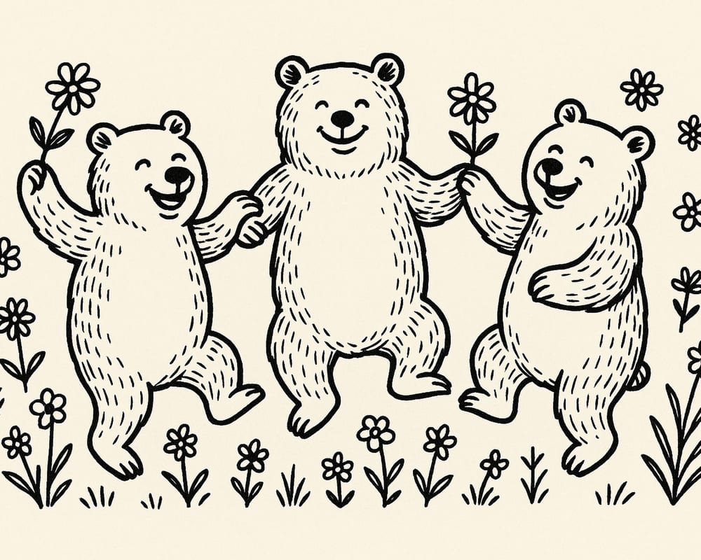 Bear line art reframed to 5:4