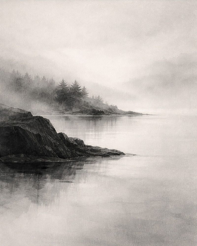 Misty Nordic art exported as a 16×20 print at 4800 × 6000 px, 300 DPI