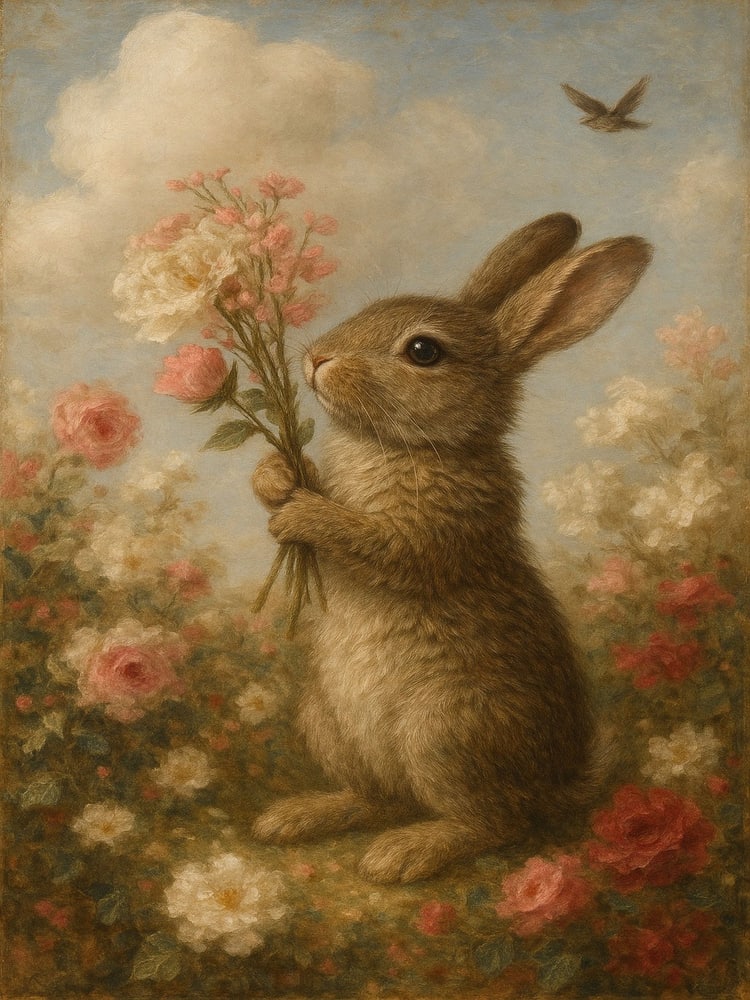 Bunny art as a 6×8 in 3:4 print
